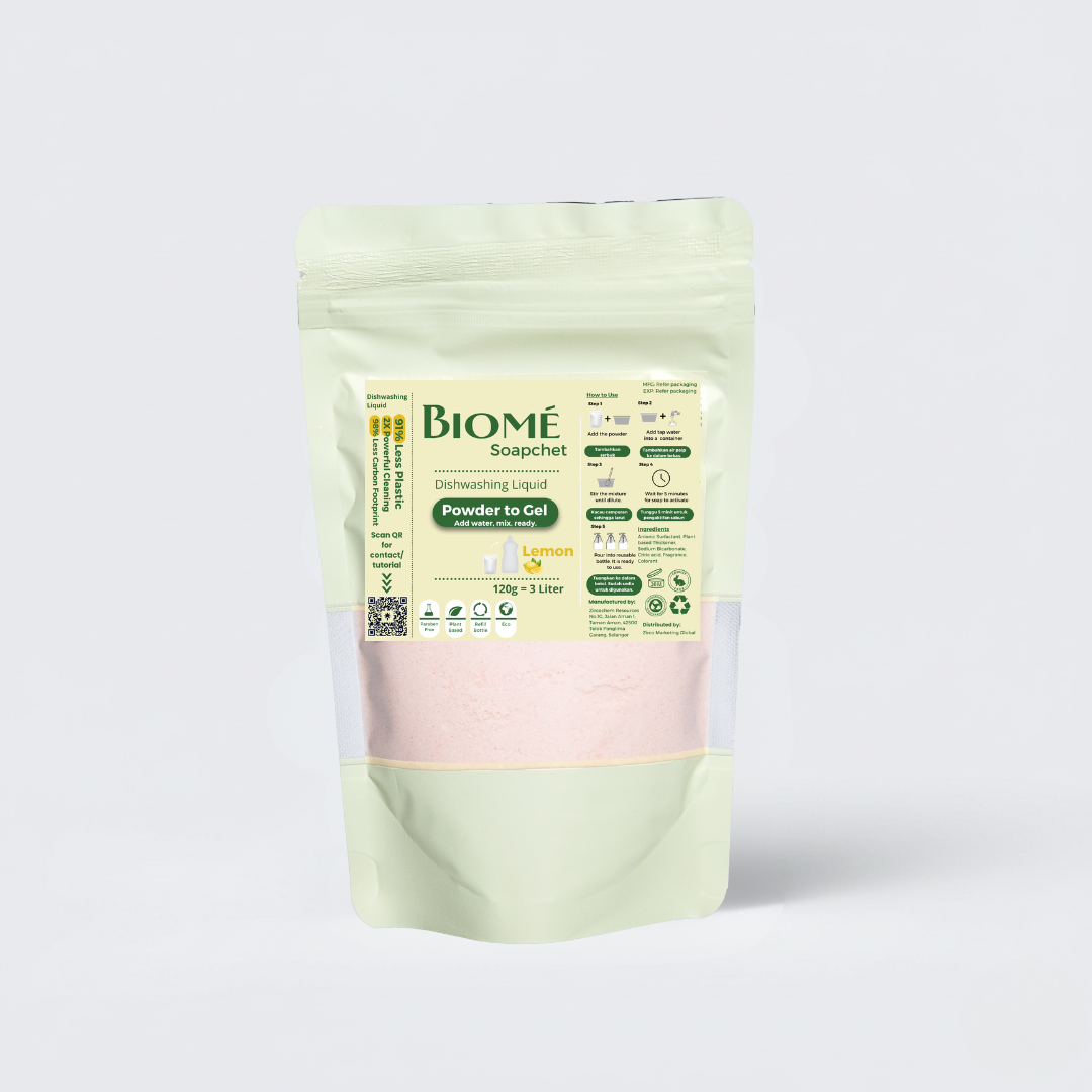 BIOMÉ Powder-to-Gel Dishwash Soap 120g (3000ML) - Lemon