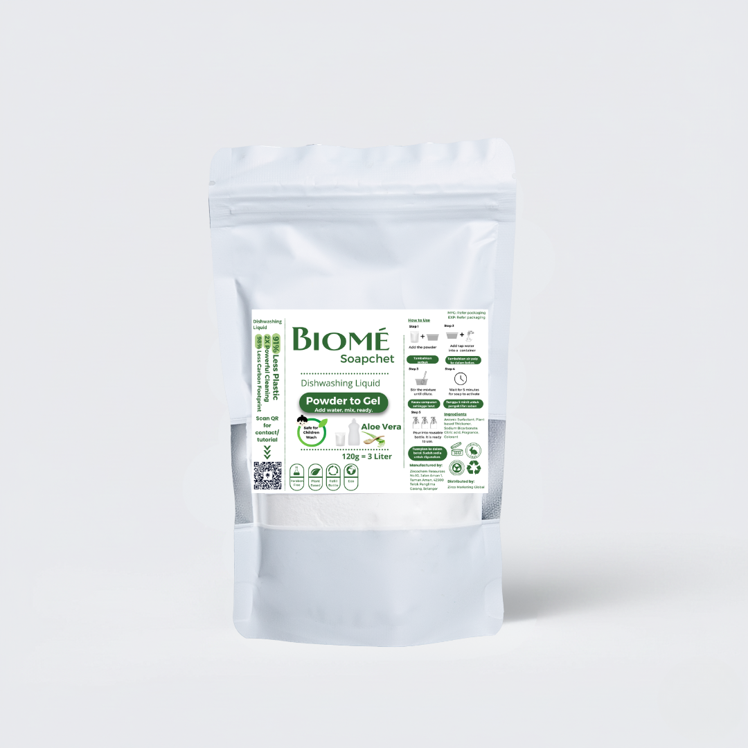 BIOMÉ Powder-to-Gel Dishwash Soap 120g (3L) - Aloe Vera